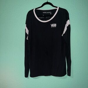 Vans Black Long Sleeve Shirt with White Neck Trim